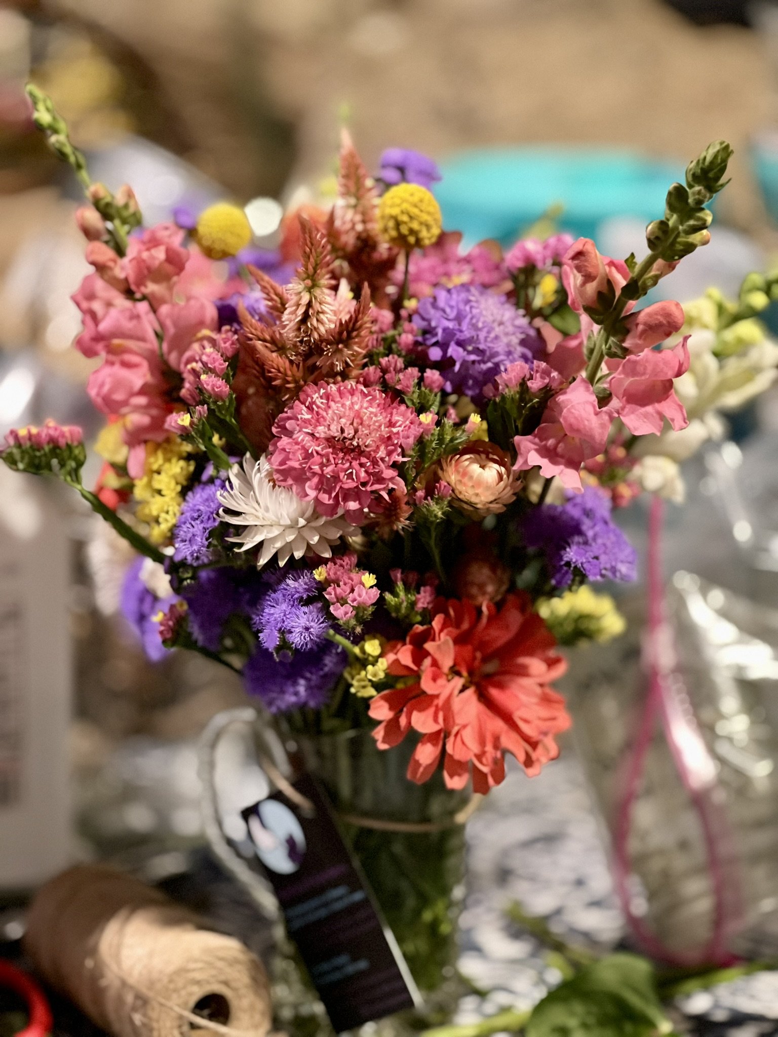 Summer zinnias bouquet
